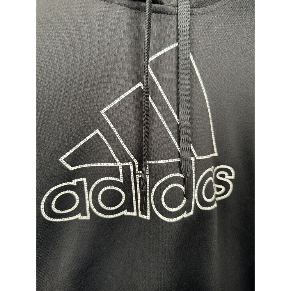 Adidas Climawarm Logo Hoodie Women’s Size Large Black Pullover Sweatshirt - Picture 2 of 9